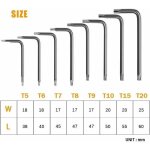 Cl�s torx coud�e, kit de 8 pi�ces cl�s allen torx, tournevis etoile t5 t6 t7 t8 t9 t10 t15 t20, ensembles ...