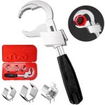 Cl� universelle r�glable � double extr�mit�, multifonctionnelle, avec 3 t�tes de rechange, kit d'outils ...
