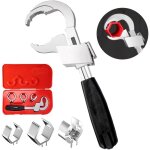 Cl� universelle r�glable � double extr�mit�, multifonctionnelle, avec 3 t�tes de rechange, kit d'outils ...