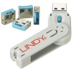 Cl� usb & 4 verrous usb, bleu lindy 40452