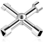 Cl� utilitaire en croix, 4 voies cl� multifonction, cl� universelle pour armoire �lectrique, cl� triangle ...