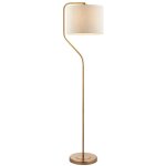 Clement lampadaire avec abat - jour en laiton vieilli, tissu en lin naturel, 1 x e27 - endon