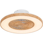 Climo - led dimmable ventilateur de plafond variateur inclus - 1 lumi�re - � 59 cm - naturel - rustique ...