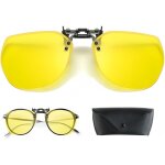 Clip lunettes conduite de nuit polaris�es, verres jaunes anti, �blouissement, ultra l�ger, homme, femme, ...