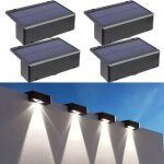 La cl�ture solaire allume la couleur blanc froid, paquet de 4 appliques murales ext�rieures imperm�ables ...