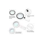 Ineasicer - loupe de lecture loupe 30x loupe lumineuse avec 12 led haute puissance loupe grossissante ...