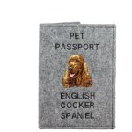 Cocker spaniel anglais - prot�ge passeport pour chien, prot�ge document, cadeau voyage art - dog