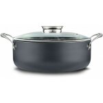 Cocotte ovale couvercle en verre invictum professional diam�tre 32x h26 cm