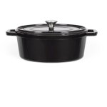 Livoo - cocotte ovale en fonte 29cm noir mep129n