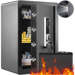 Coffre - fort biometrique a empreintes digitales 62 l coffre - fort numerique mot de passe et cles coffre ...