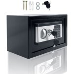 Coffre fort à combinaison en acier 12l coffre fort code digital avec clé de sécurité & fonctions d'alarme ... Coffre fort à combinaison en acier 12l coffre fort code digital avec clé de sécurité & fonctions d'alarme ...