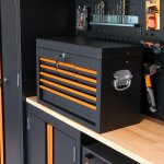 Fischer darex ? coffre de chantier en acier 60x25, 5x38, 5 cm ? 9 compartiments verrouillables ? tiroirs ...