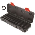 Coffret de 10 douilles  chocs torx femelle 1 / 2