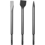 Coffret de 3 burins sds plus : burin large, burin plat, burin pointu. pour la d�pose de b�ton, de carrelage ...