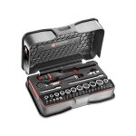 Coffret 37 pi�ces avec cliquet et douilles 1 / 4'' 6 pans facom 467bf. jp10