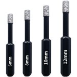 Coffret 4 forets diamant pour carrelage, c�ramique, gr�s c�rame, tuiles, verre, pierre. professionnelles ...