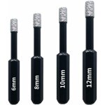 Coffret 4 forets diamant pour carrelage, cramique, grs crame, tuiles, verre, pierre. professionnelles ...