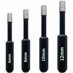 Coffret 4 forets diamant pour carrelage, c�ramique, gr�s c�rame, tuiles, verre, pierre. professionnelles ...