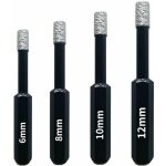 Coffret 4 forets diamant pour carrelage, cramique, grs crame, tuiles, verre, pierre. professionnelles ...