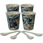 Coffret de 4 gobelets expresso en c�ramique beige allen designs