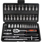 Coffret de 45 douilles � cliquet 1 / 4 pouce avec embouts, douilles m�triques et rallonge pour la r�paration ...