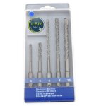 Coffret de 5 forets � b�ton sds jeu de m�ches torsad�es pointes au carbure de tungst�ne 5mm � 10mm