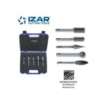 Izar - coffret 5 fraises limes rotatives carbure 9. 6 mm sur tige 6 mm denture 6