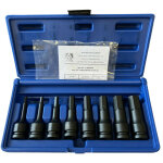 Asta - coffret 8 douilles males 6 pans a choc impact embouts hexagonaux de 5 � 19