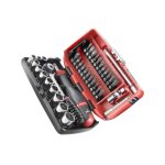 Coffret douilles 1 / 4'' 6 pans m�triques et embouts - facom - r2nanopb - 38 pieces diametre 5, 5 a 14mm ...