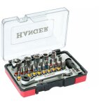 Coffret de douilles 1 / 4'' + embouts de vissage 27 pi�ces hanger 250015