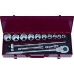 Coffret douilles et acessoires poids lourds 3 / 4 6 pans 22 a 50