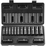 Coffret douilles a chocs profondes 3 / 8 po metrique 8 - 22 mm, kit pour cle a cliquet 15pcs, en acier ...