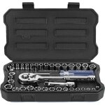 Coffret de douilles en cr - v 1 / 4 - inch et 3 / 8 - inch et clé à cliquet de dégagement rapide (39 ... Coffret de douilles en cr - v 1 / 4 - inch et 3 / 8 - inch et clé à cliquet de dégagement rapide (39 ...