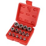 Coffret de douille torx en forme etoile en cr - v 14 pi�ces, 3 sp�cifications 1 / 4', 3 / 8', 1 / 2', ...