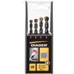 Coffret 8 forets bton mega attachement cylindrique - 256c