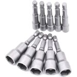 Coffret de forets pour perceuse 10 pi�ces douille visseuse 6 - 19mm - adaptateur embout, hexagonal pour ...