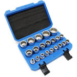 Coffret jeu de douilles 1 / 2' (12, 7mm) 21 - pcs douze pans 8 - 36mm cannelure embouts clé dynamométrique ... Coffret jeu de douilles 1 / 2' (12, 7mm) 21 - pcs douze pans 8 - 36mm cannelure embouts clé dynamométrique ...
