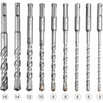 Coffret de m�ches et burins sds - plus ? lot de 9 forets 5 - 16mm pour b�ton, pierre, c�ramique ? acier ...