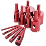 Coffret scie cloche diamant�s, foret tr�pan diamant pour carrelage / verre / marbre (6mm - 50mm 11 pi�ces) ...