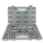 Coffret tarauds et fili�res 40 pi�ces m3 - m12, filetage fin et large, acier alli� gcr15, mallette de ...