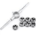 Coffret tarauds et filires ensemble de 8 matrices mtriques - matrice  vis et support de cl  molette ...