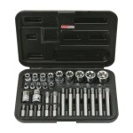 Ks tools - coffret de douilles et douilles tournevis torx� perc�, 1 / 4'' - 3 / 8'' - 1 / 2'', 30 pi�ces ...