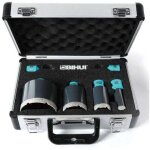 Coffret de tr�pans diamant�s maxi (m14), diam�tres 6, 8, 20, 35, 50, 70