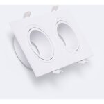 Collerette downlight carr� blanche pour deux ampoules led gu10 / gu5. 3 taille 73x173 mm blanc