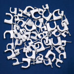 Collier de fixation c�ble avec clou 10 mm blanc ? lot de 100 ? horoz