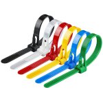 Collier de serrage plastique r�utilisables 4x150mm , attache c�ble color�es, serre c�bles nylon, colliers ...