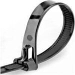 Collier de serrage r�utilisable en nylon 200 mm � 7, 6 mm attache c�ble plastique rilsan serre c�bles ...