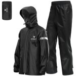 Combinaison de pluie pour moto pour hommes, veste et pantalon imperm�ables r�fl�chissants pour l'ext�rieur, ...