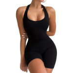 Combinaison sport femme sans manches - body cintr� haut pour fitness course s noir