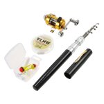 Combo de canne à pêche et de moulinet, canne mini télescopique portable, en alliage d'aluminium, avec ... Combo de canne à pêche et de moulinet, canne mini télescopique portable, en alliage d'aluminium, avec ...